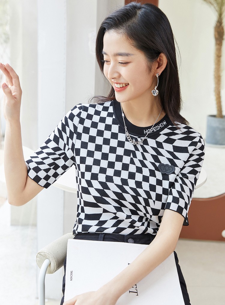 针织T恤夏季2022新款女装定制