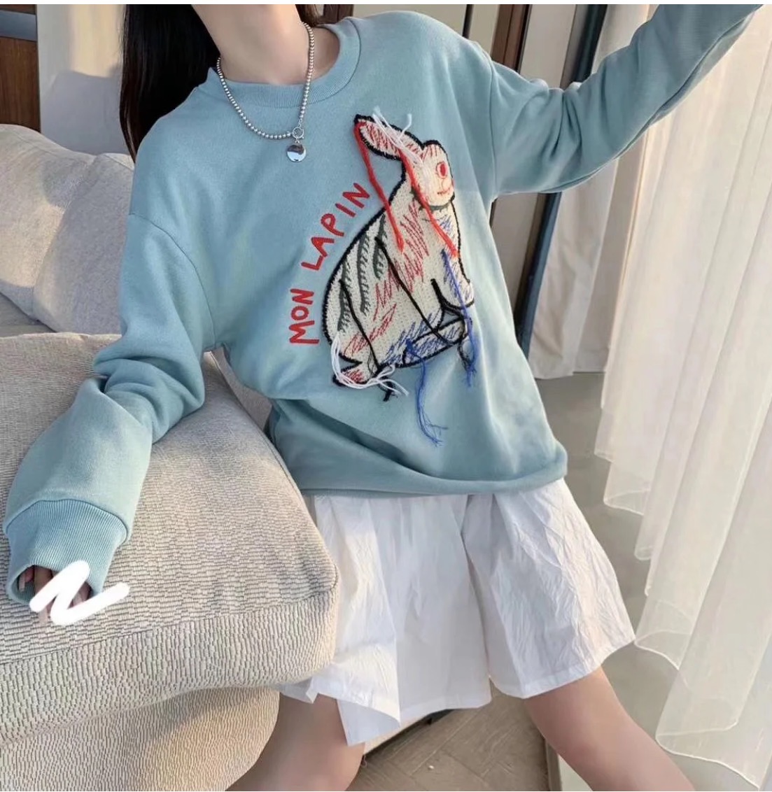 春款重工刺绣针织卫衣加工